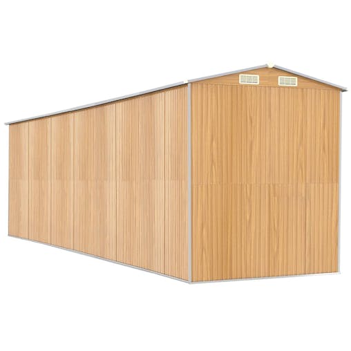 NNEVL Garden Shed Light Brown 192x689x223 cm Galvanised Steel
