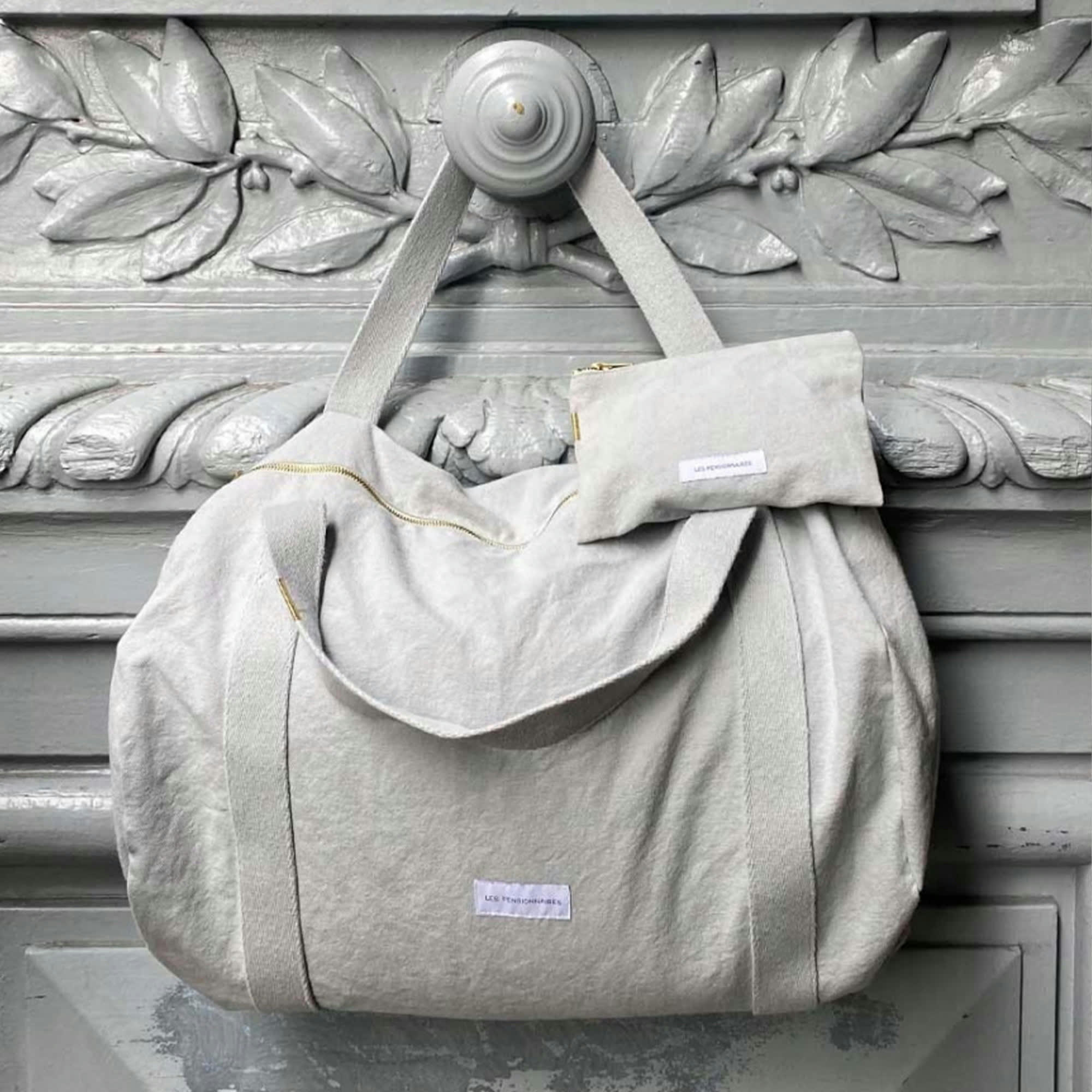 - Sac bowling en toile de coton bio bleu subtil