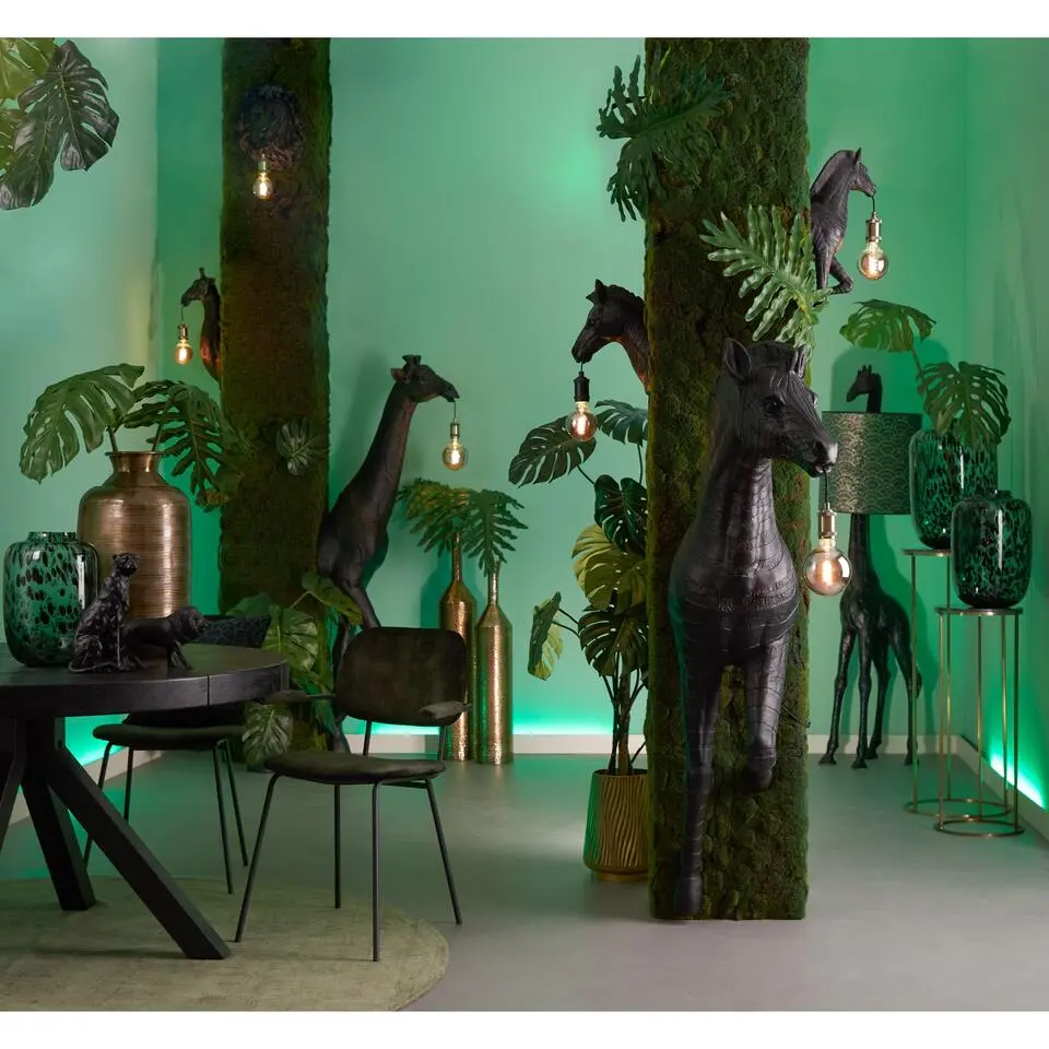 Wandlamp Giraffe - Zwart - 20.5x19x61cm