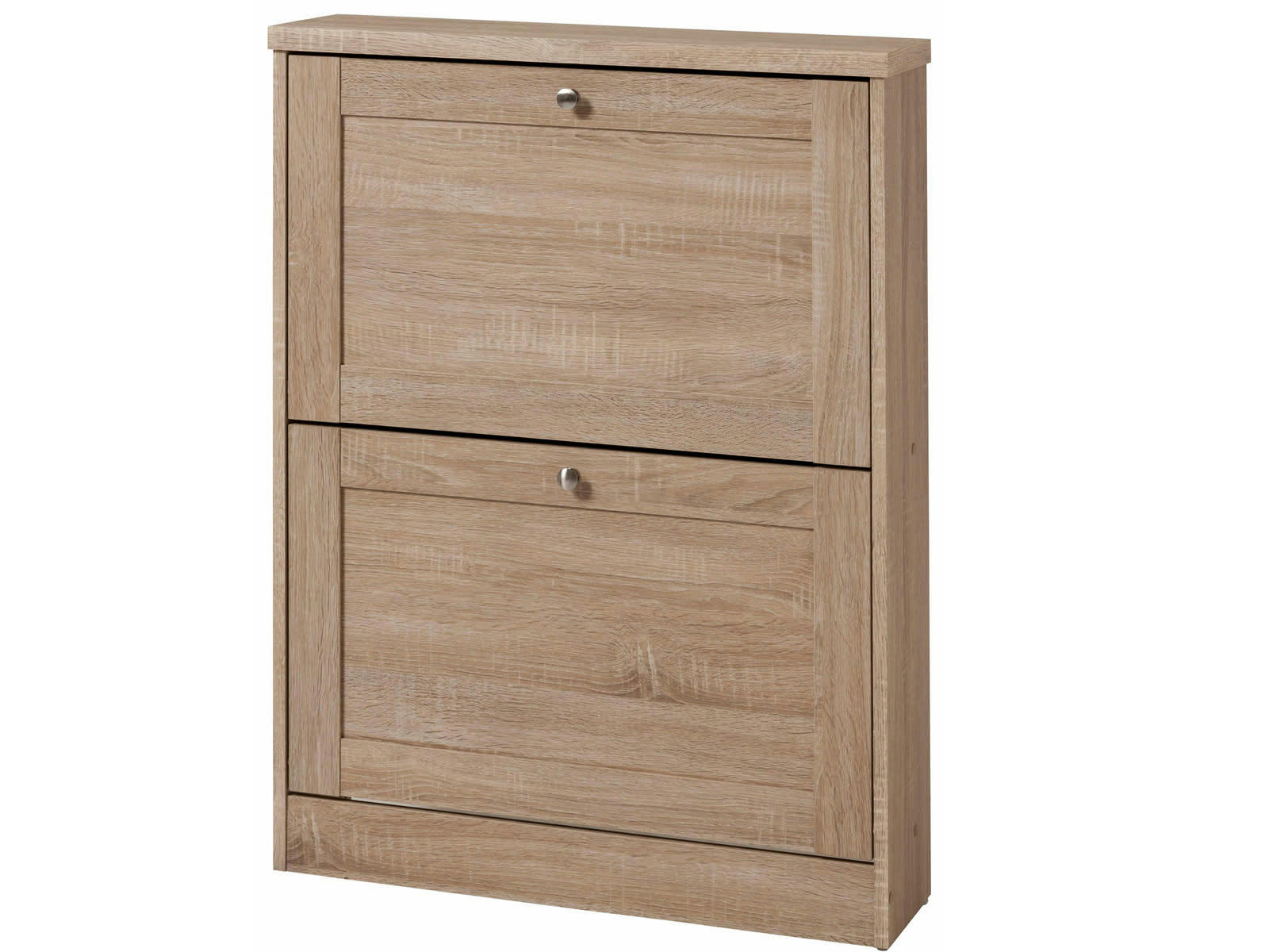 HEIDE - Coffre à chaussures avec 2 portes battantes en chêne aggloméré