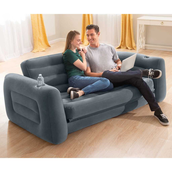 INTEX Rozkładane siedzisko SzaryPVC