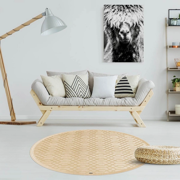 Vinyl Teppich »Elly«, BxL:136 cm x 136 cm, beige