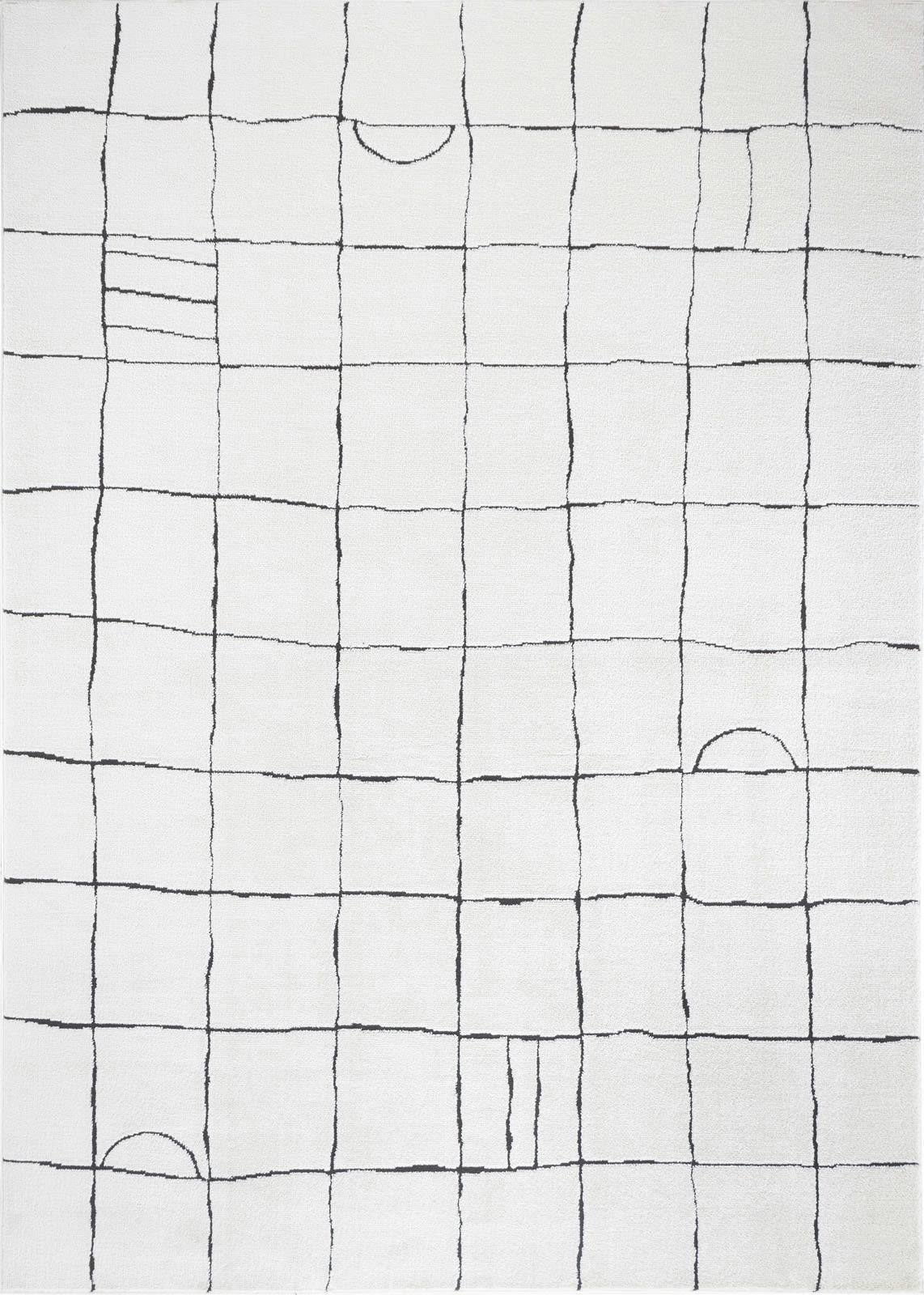 HOPE - Tapis Scandinave Wabi-Sabi Ivoire/Anthracite 200x275