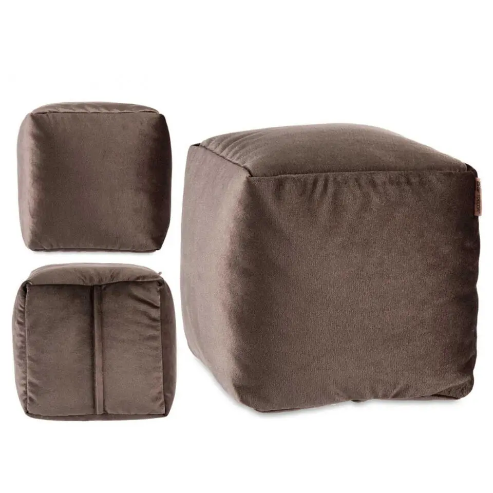 Arte Regal Poef - fluweel - taupe - 30 x 30 cm - vierkant - wonen