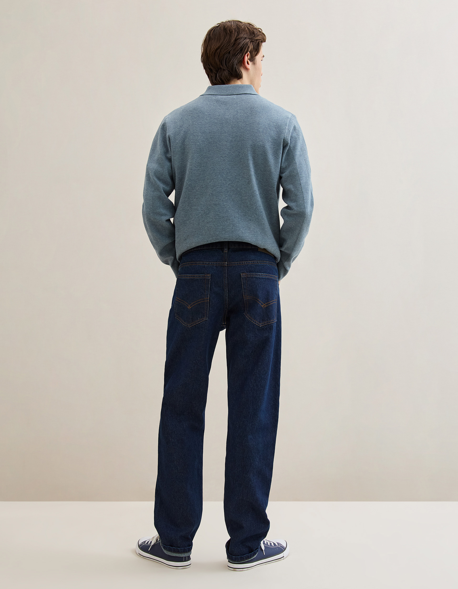 Calças de Ganga 'Straight Fit', Homem, Azul