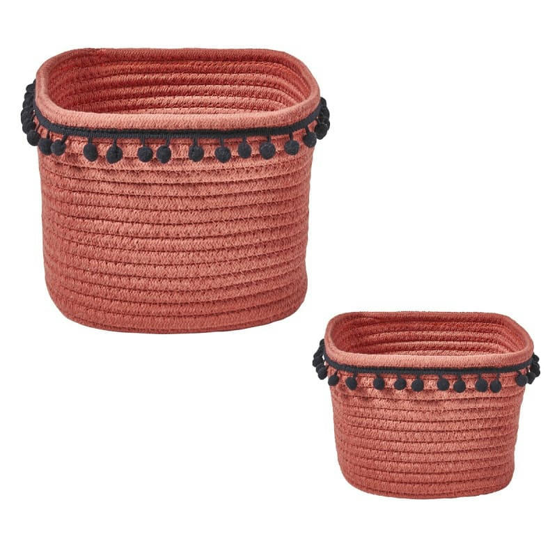 TERRA - Lot de 2 paniers de rangements corde de coton