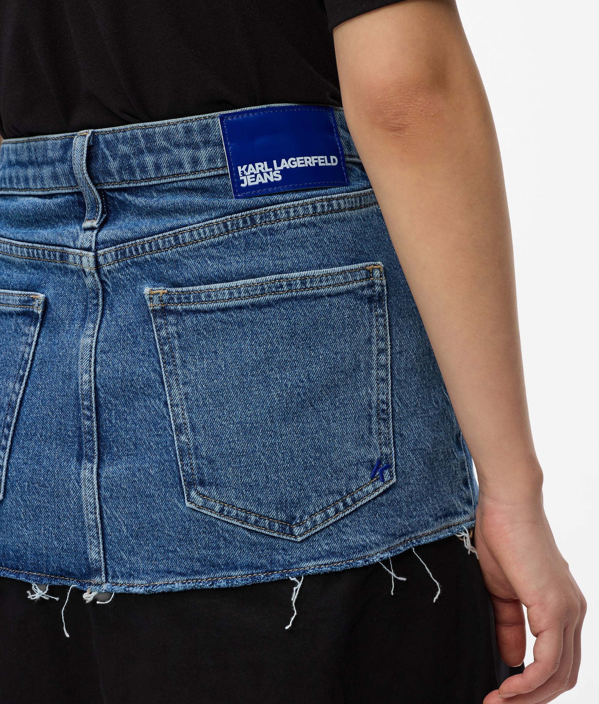 Jupe maxi avec empiècement en denim