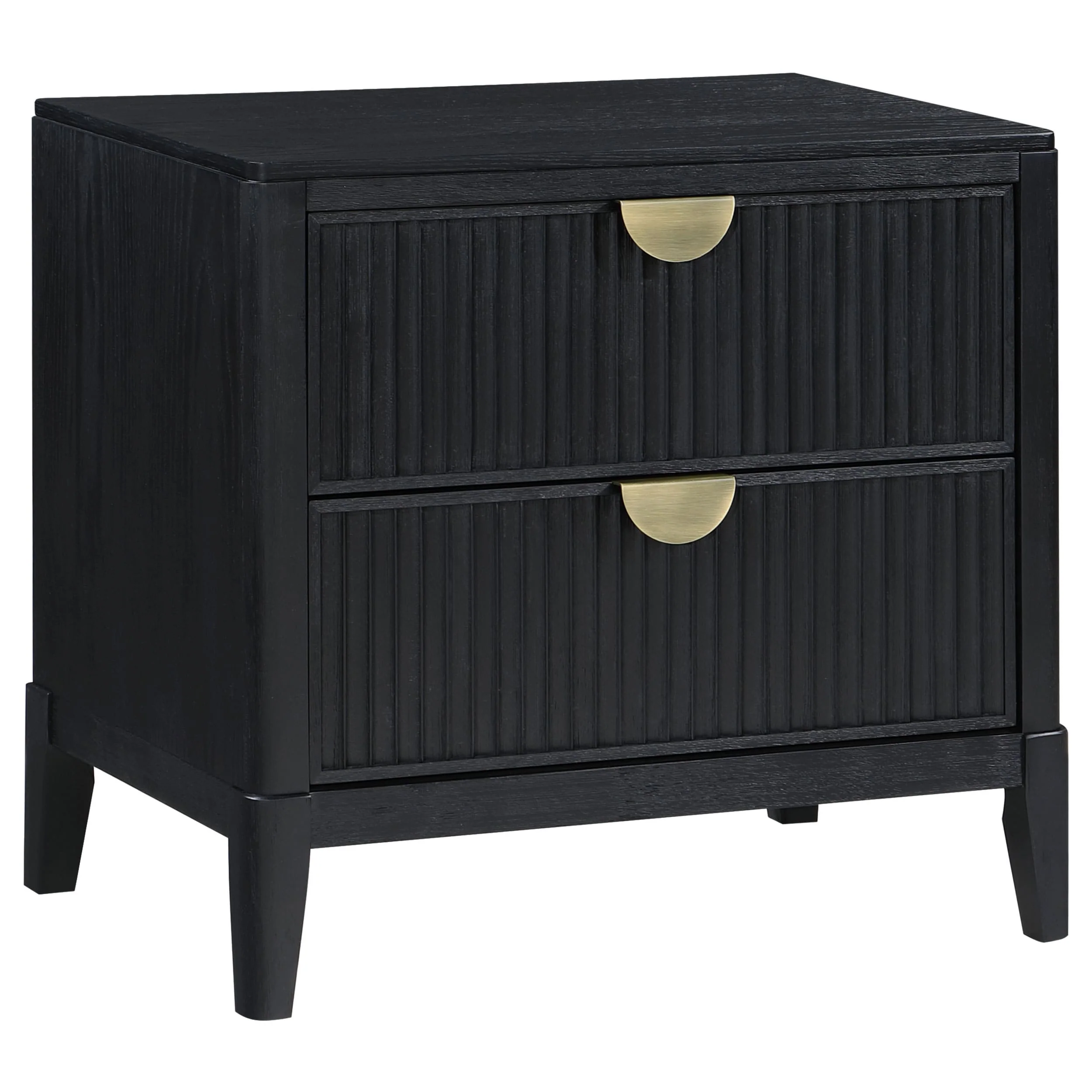 Brookmead 2-drawer Wood Nightstand Black