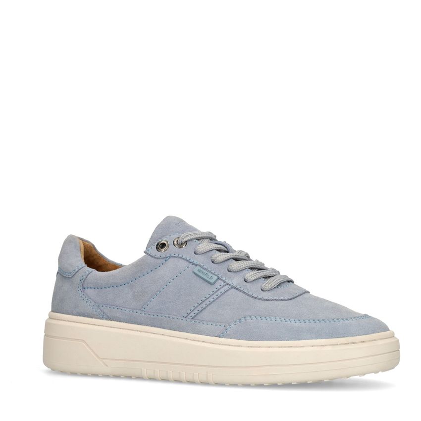 Manfield Blauwe suède sneakers