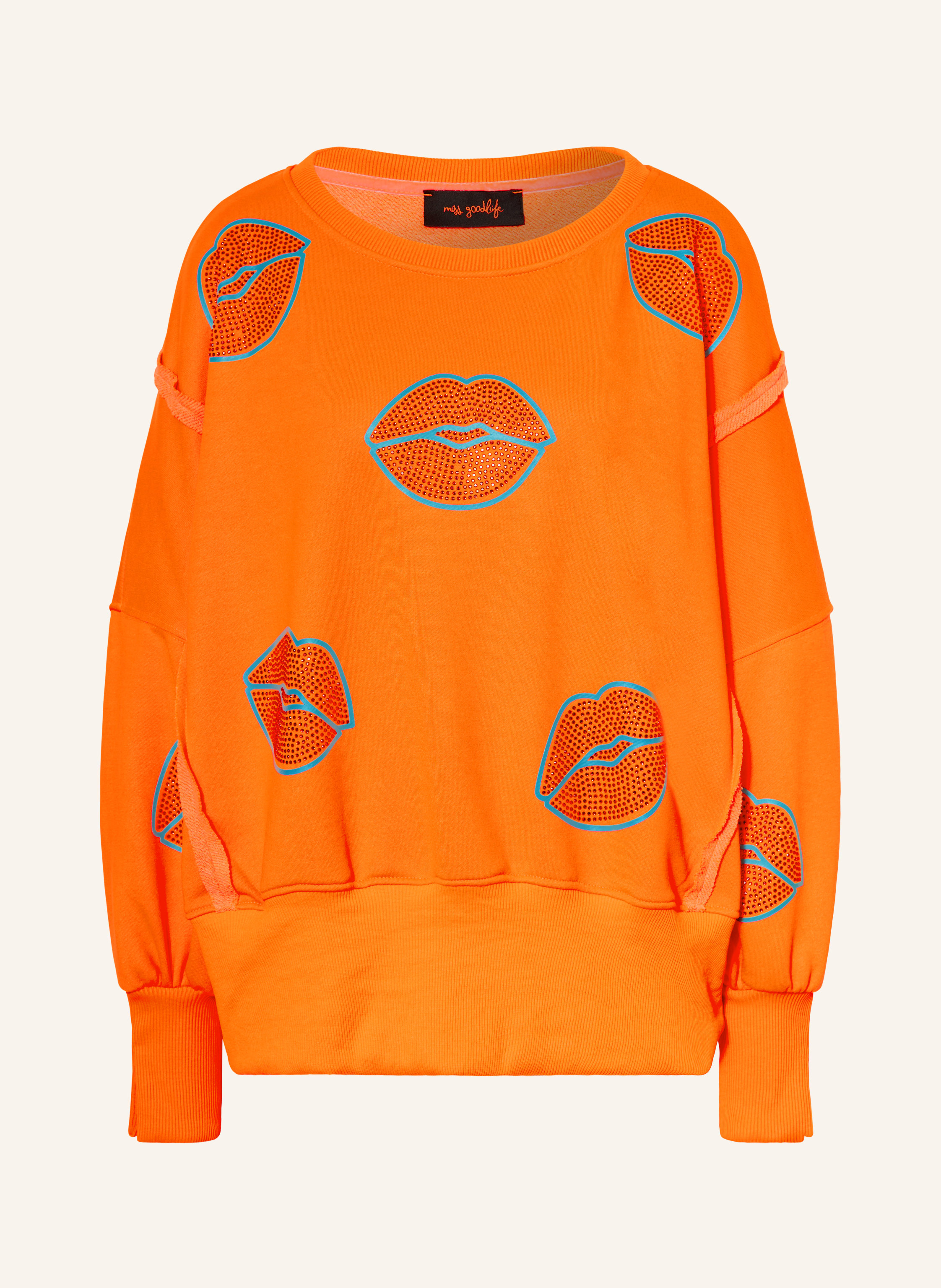 miss goodlife Oversized-Sweatshirt mit Schmucksteinen