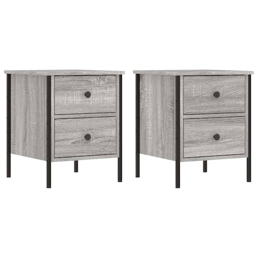 NNEVL Bedside Cabinets 2 pcs Grey Sonoma 40x42x50 cm Engineered Wood