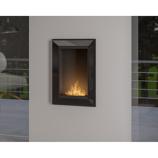 Cheminée au bioéthanol encastrable Frame 550 SimpleFire blanche avec verre