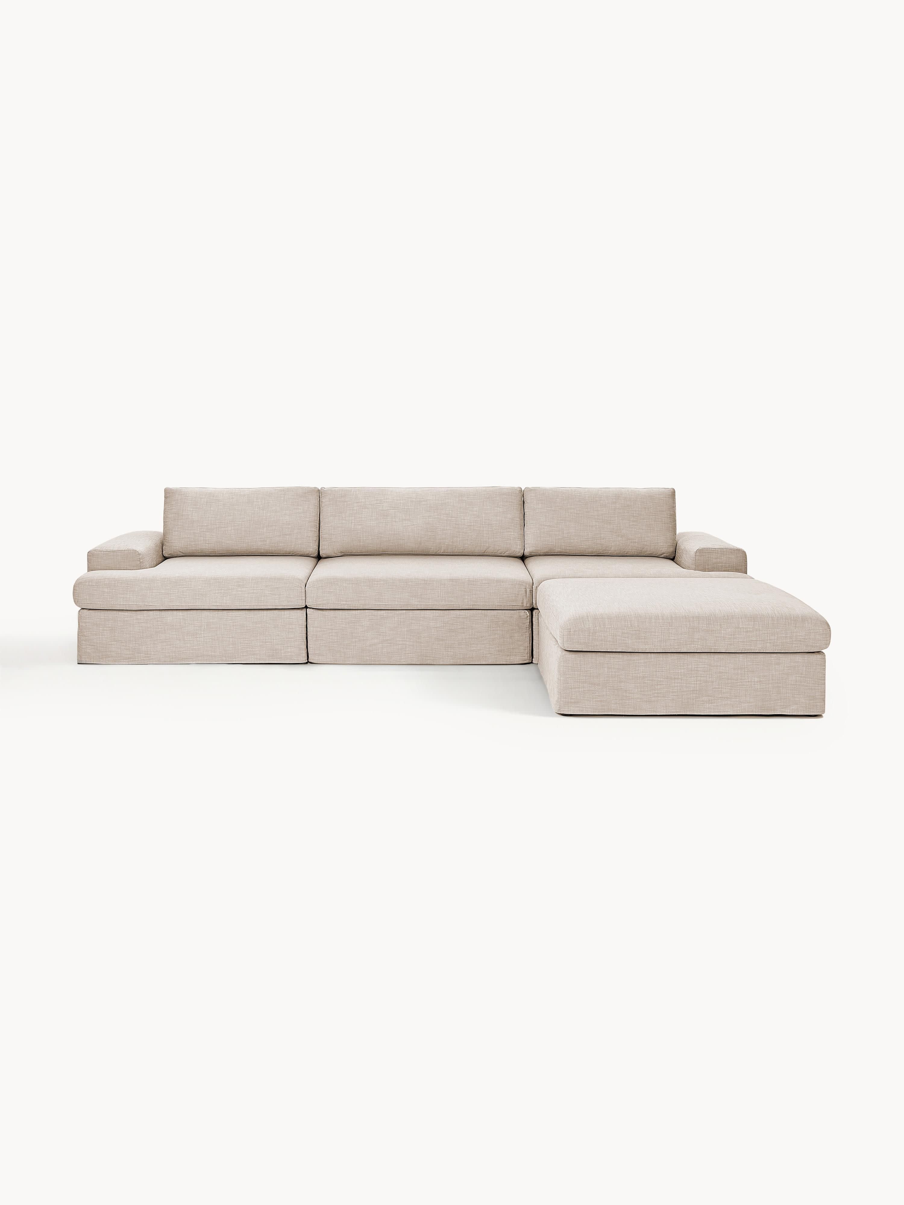 Modulares Sofa Russell (4-Sitzer) mit Hocker (links/rechts)