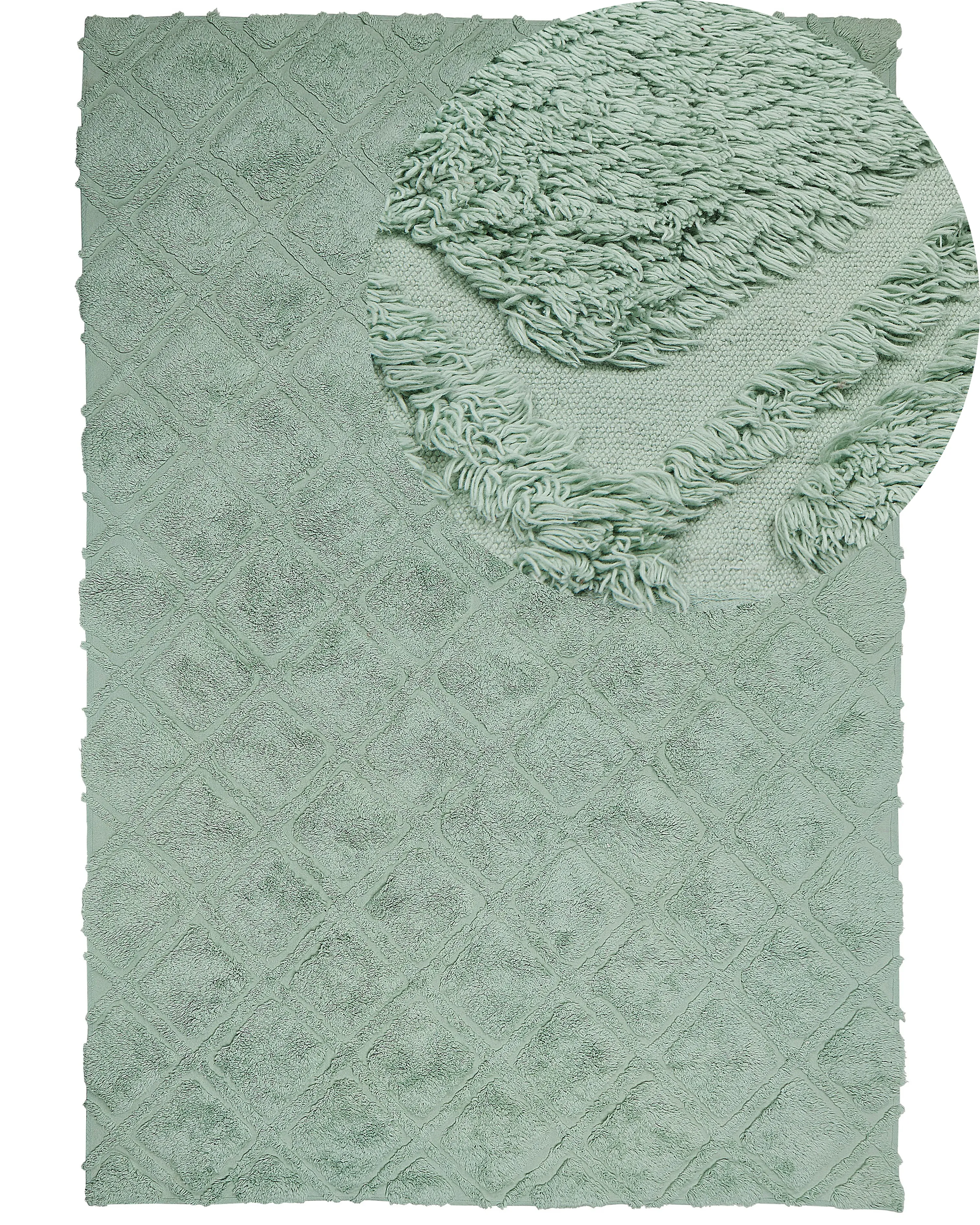 Rug HATAY Light Green 140 x 200 cm Cotton