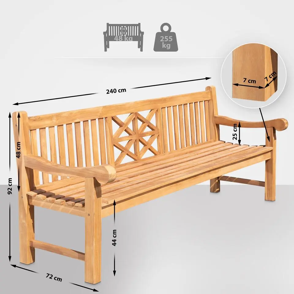 CLP Teakbank Florida 240 cm