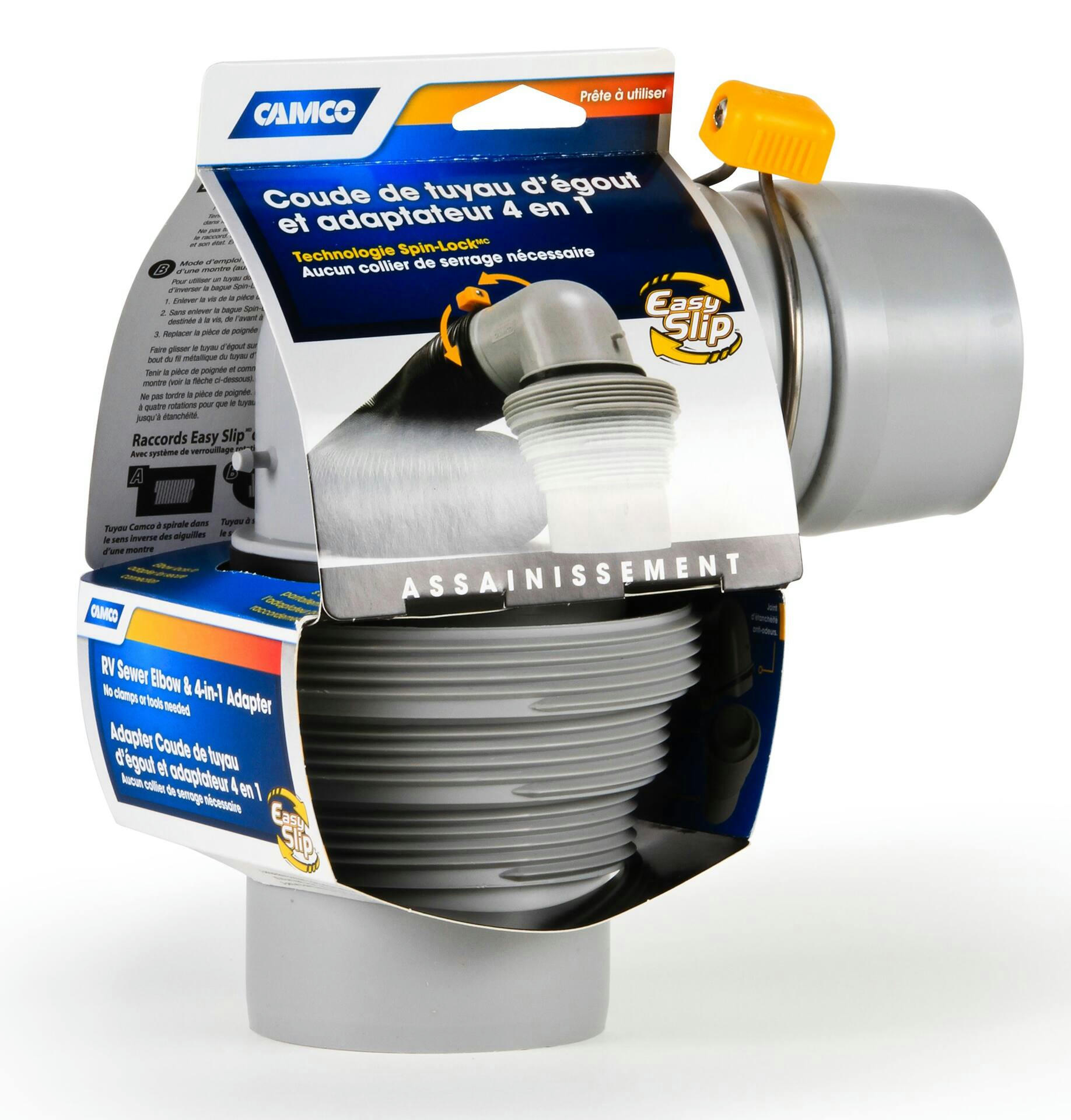 CAMCO 39144 Easy-Slip RV Sewer Elbow & 4-in-1 Adapter