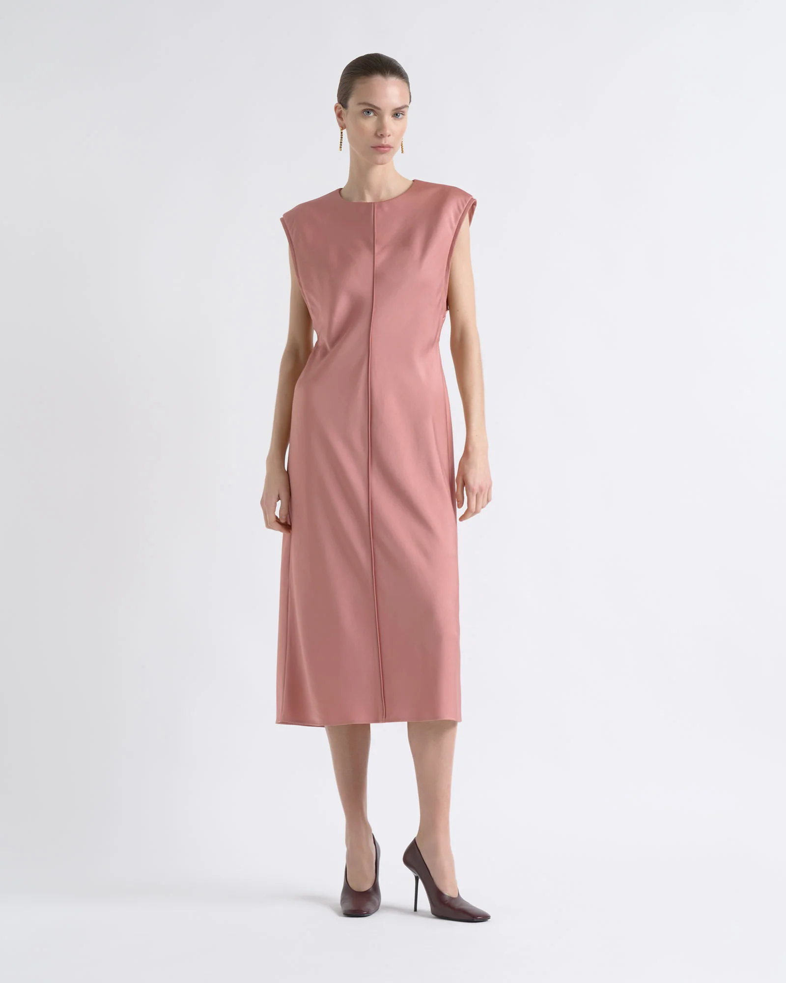 Satin Bias Midi Dress