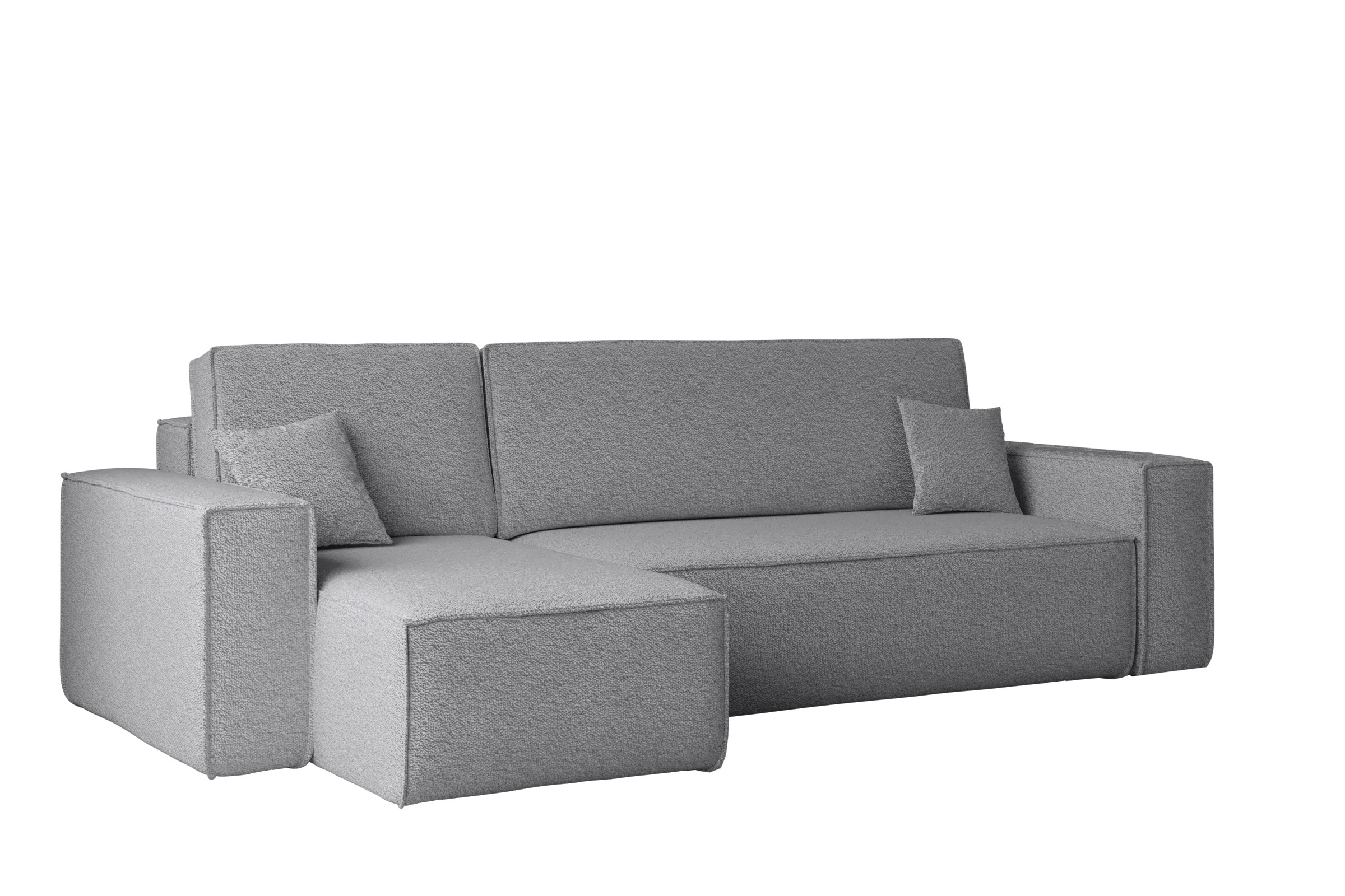 Sofa w kształcie L BEST, tkanina Abriamo, Szary Lewostronny