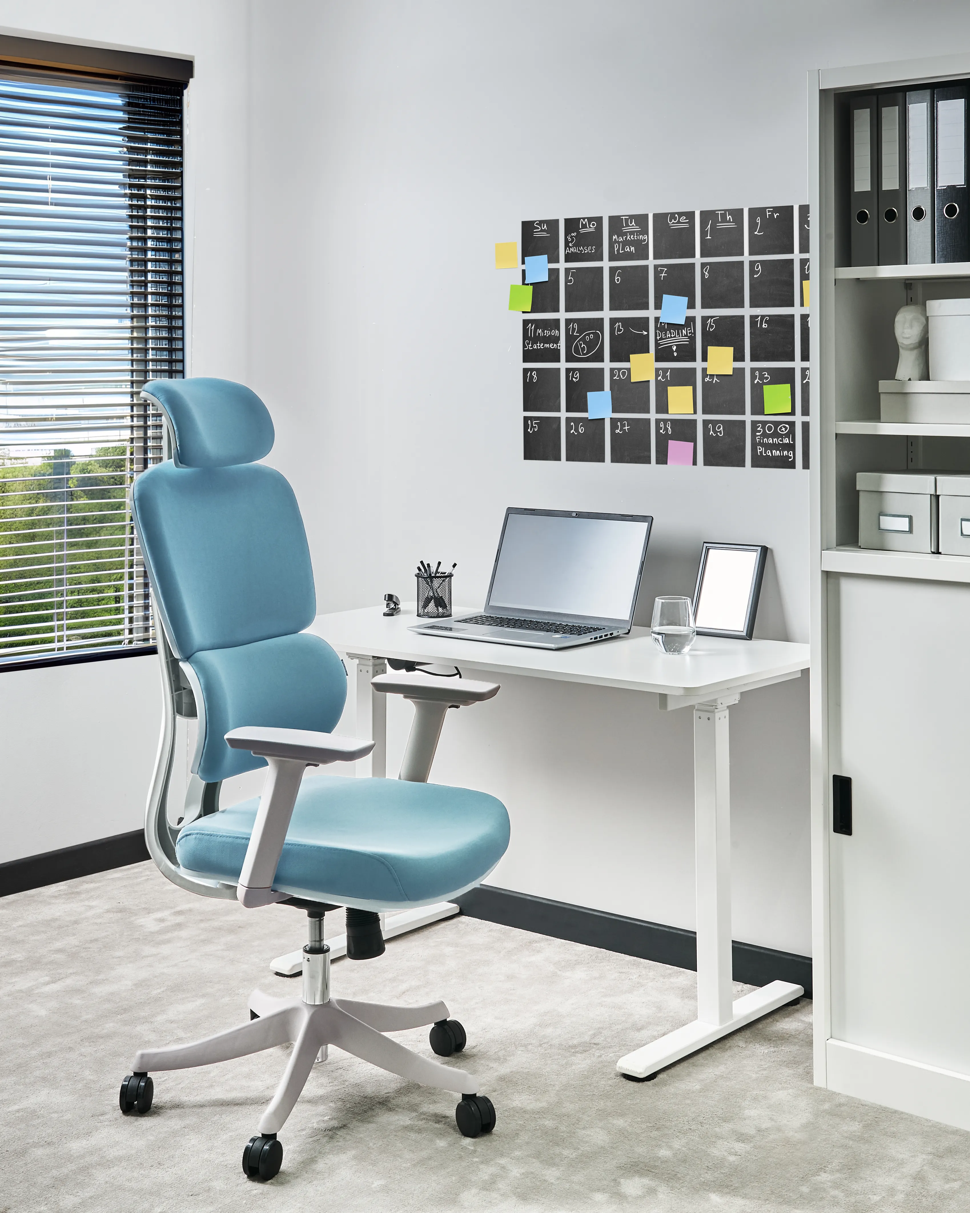 Office Chair VISCOUNT Fabric Blue