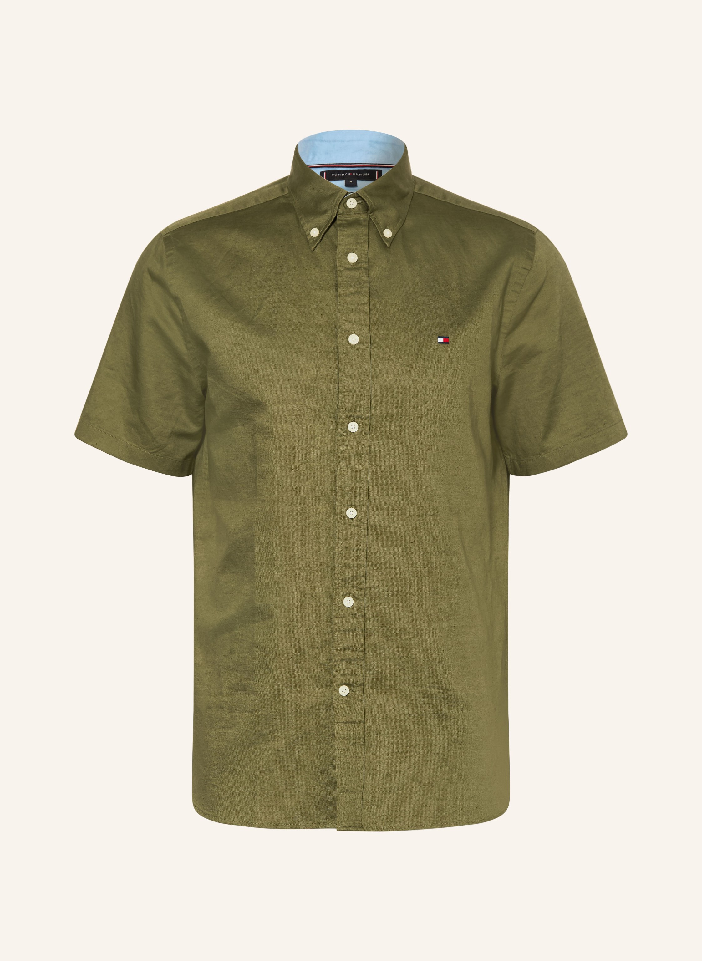 TOMMY HILFIGER Kurzarm-Hemd Regular Fit mit Leinen