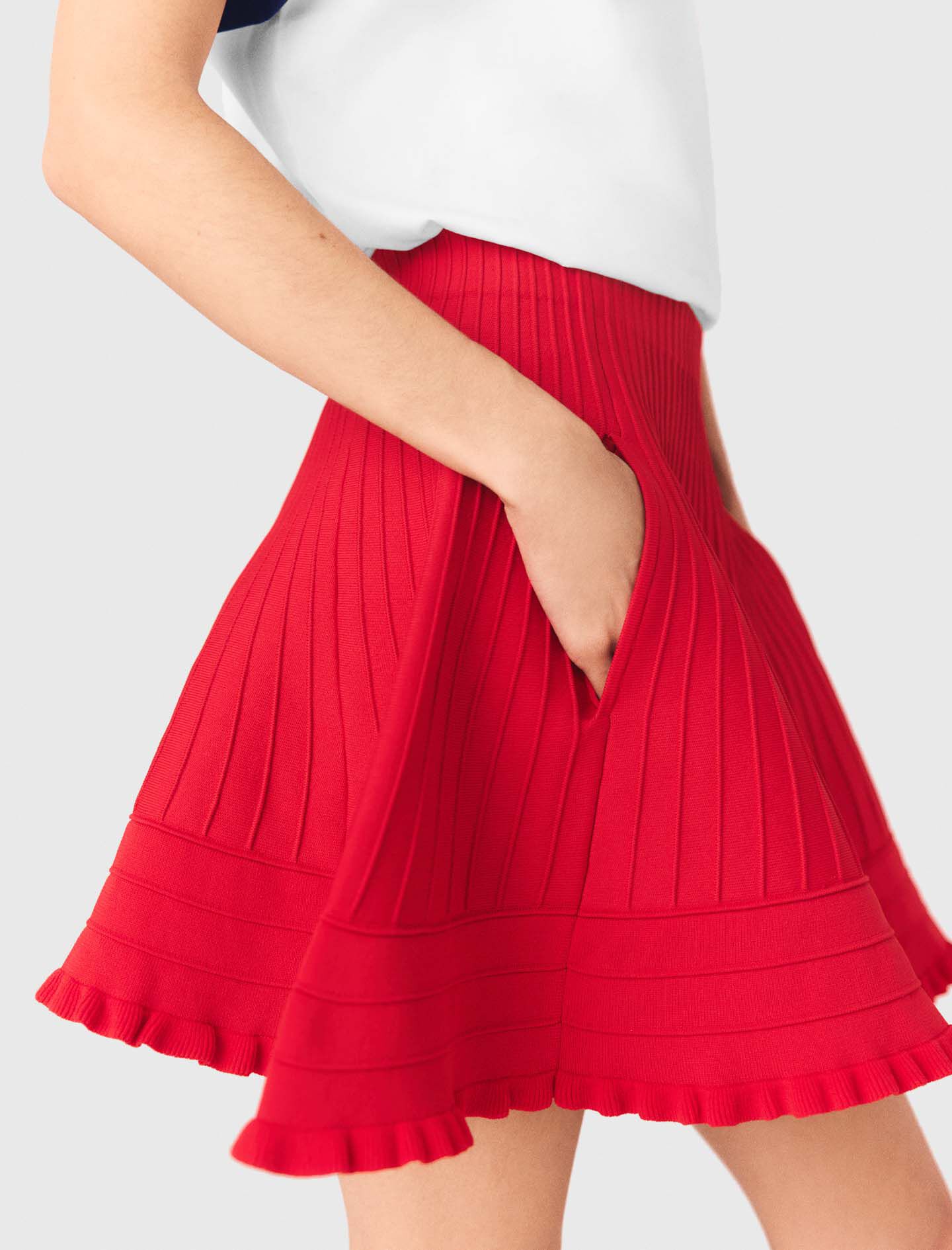 Jupe courte en maille compacte