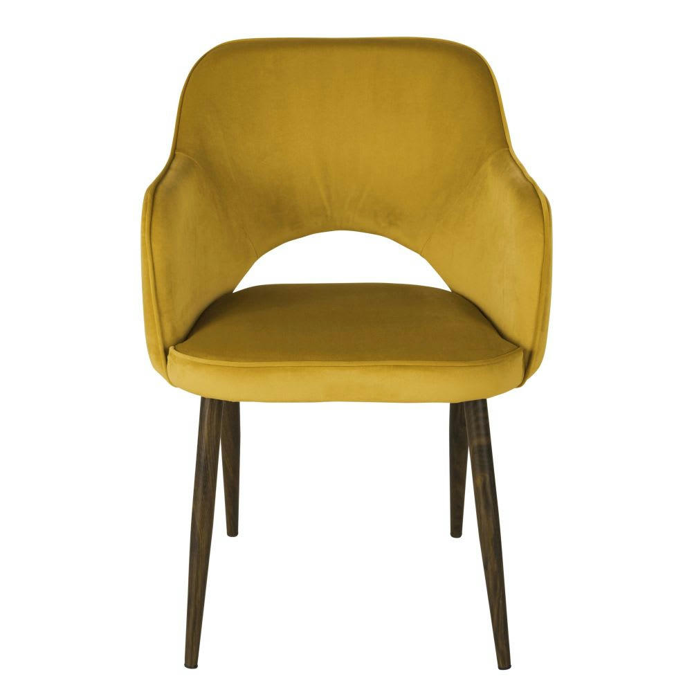 Sacha Business - Fauteuil à diner professionnel en velours ocre