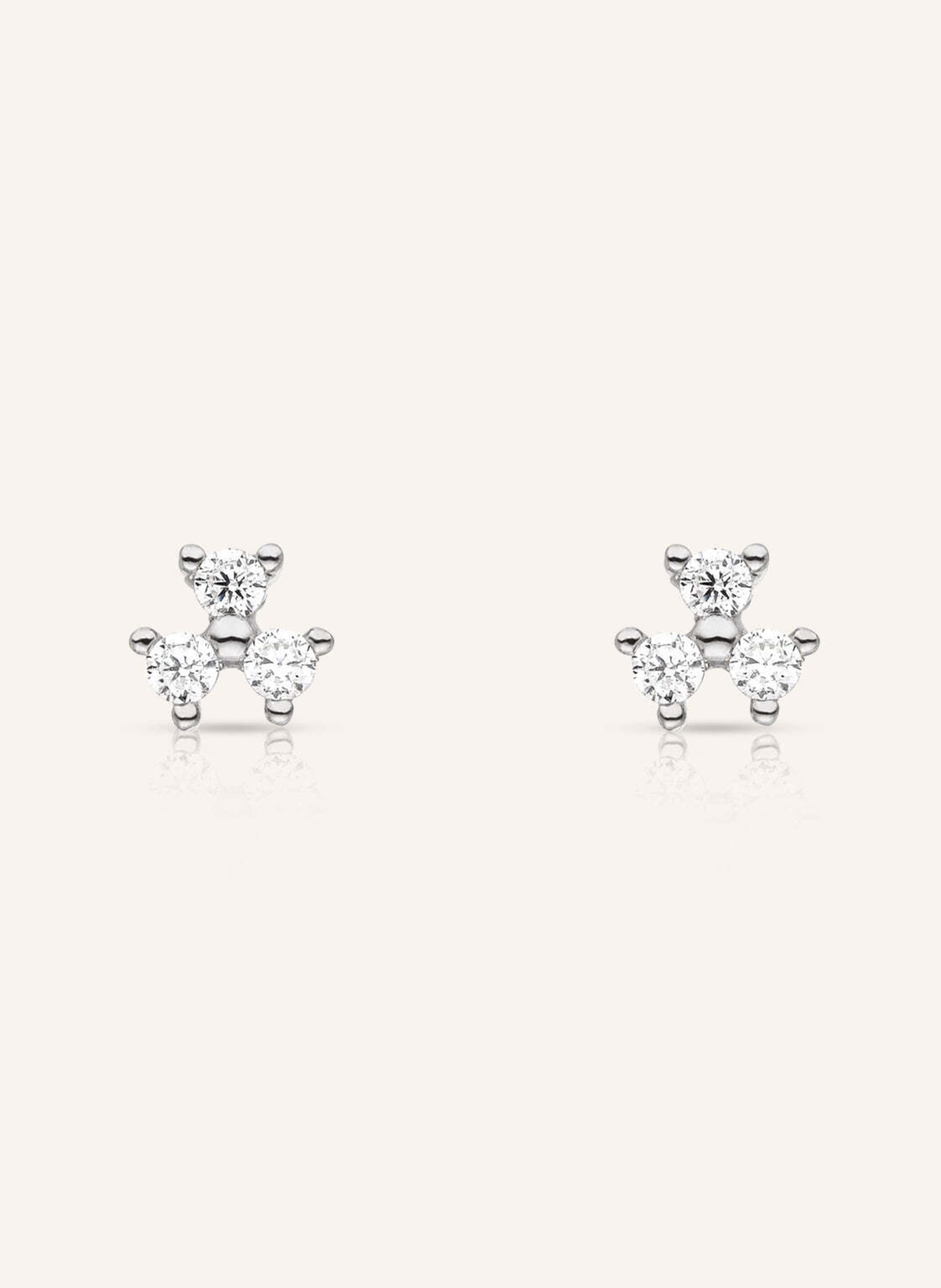 VEYNOU Ohrstecker FLEUR aus 14 Karat Weißgold und 0,16ct. Lab-Grown Diamanten