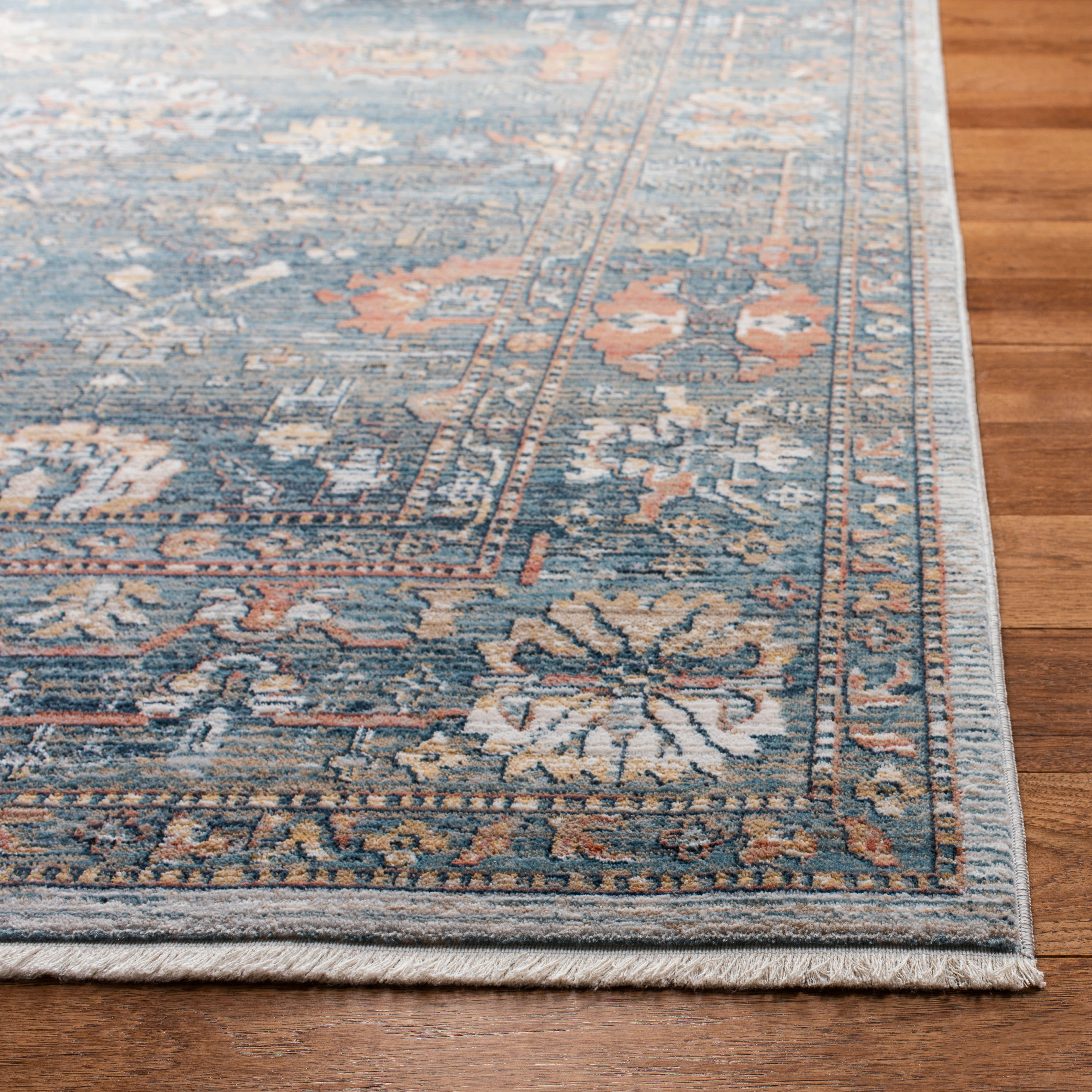 VICTORIA - Tapis de salon interieur en bleu & ivoire, 152 x 244 cm