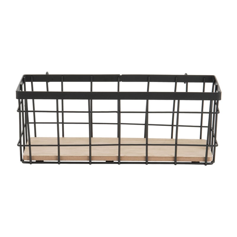 Wandrek mandje - 9.5x25x8.5 cm - zwart