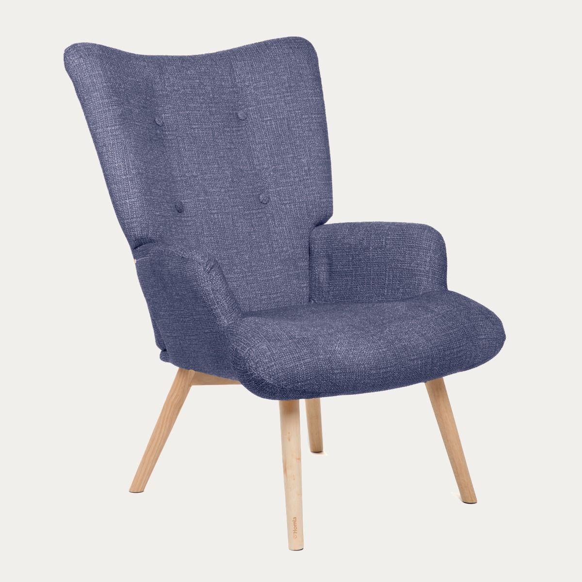 Fotel MOSS POP w tkaninie granatowy 70x55x95 cm