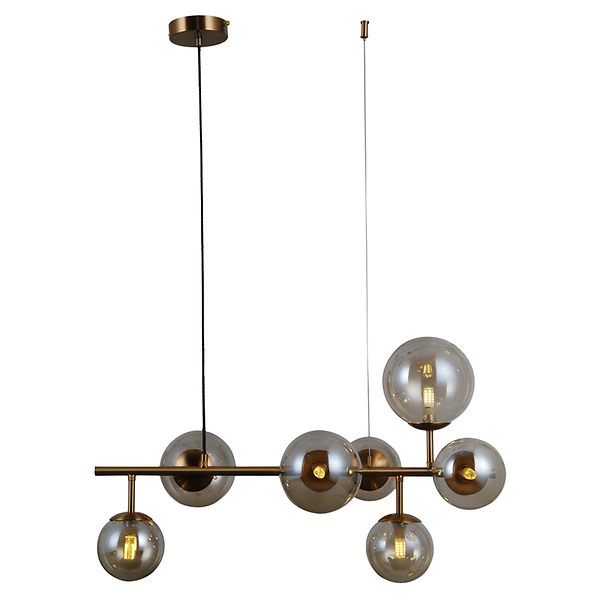 Lampa wisząca Frontera 7-punktowa szklana czarna