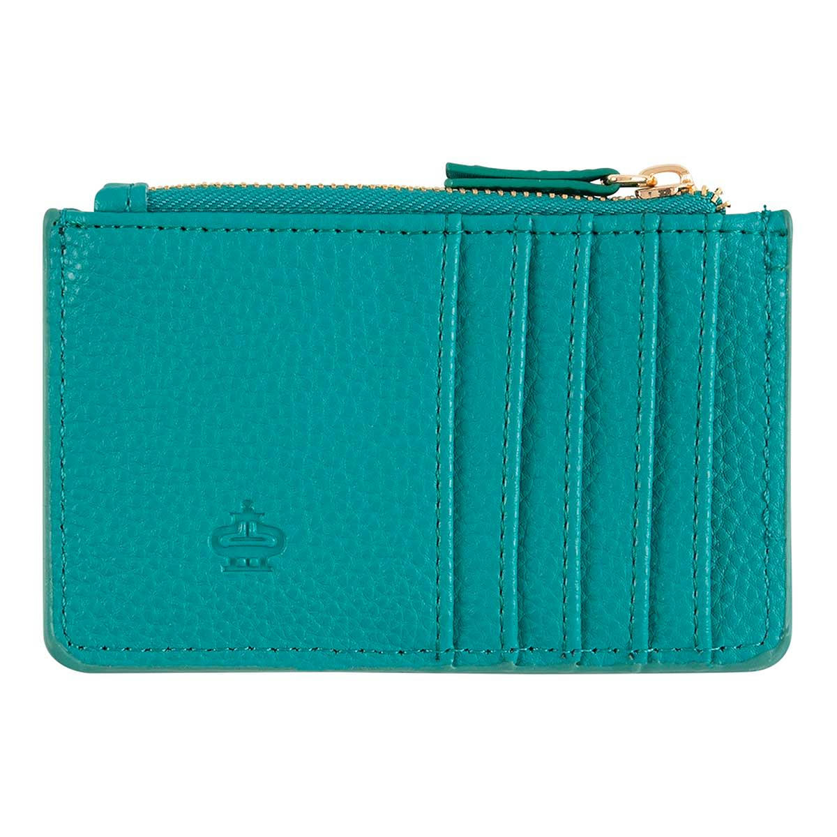 - Porte-cartes Zippé - Pois Dorés - Turquoise