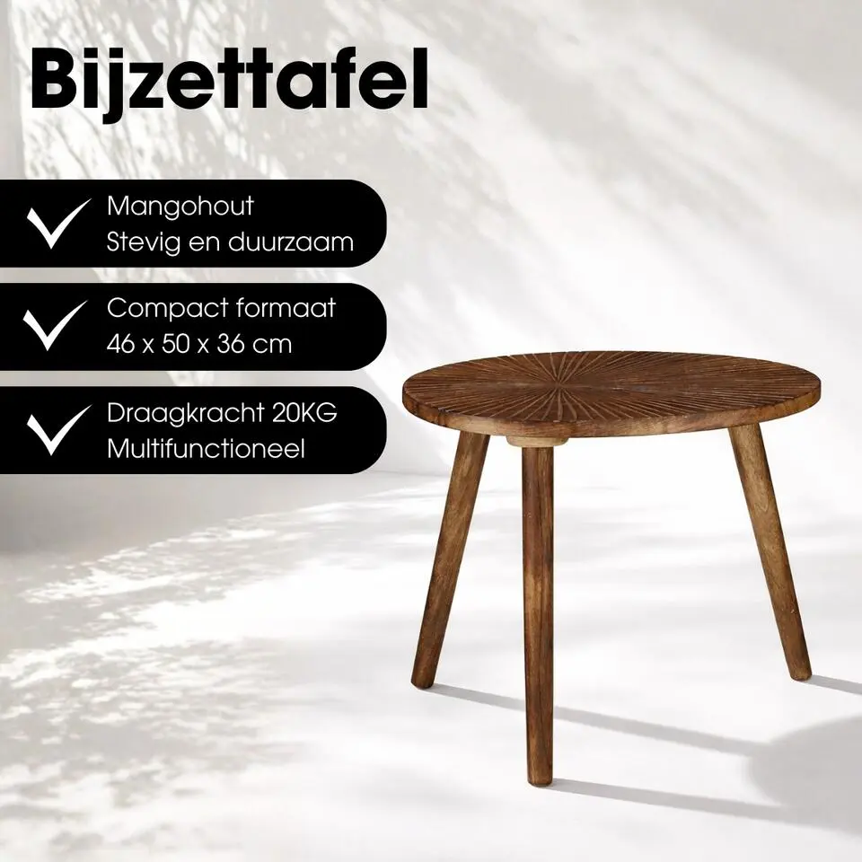 Mica Decorations Pomante Bijzettafel - Mangohout