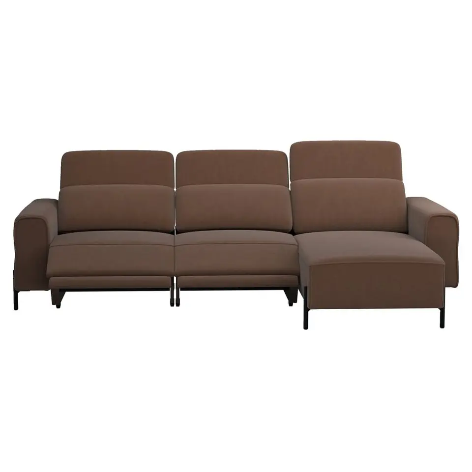 Hoekbank Dave rechts - elektrisch verstelbaar - stof Billy Joe - cognac