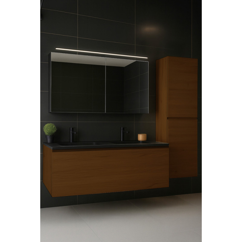Colonne de salle de bain Trendline 2 portes noyer 40 cm THYS