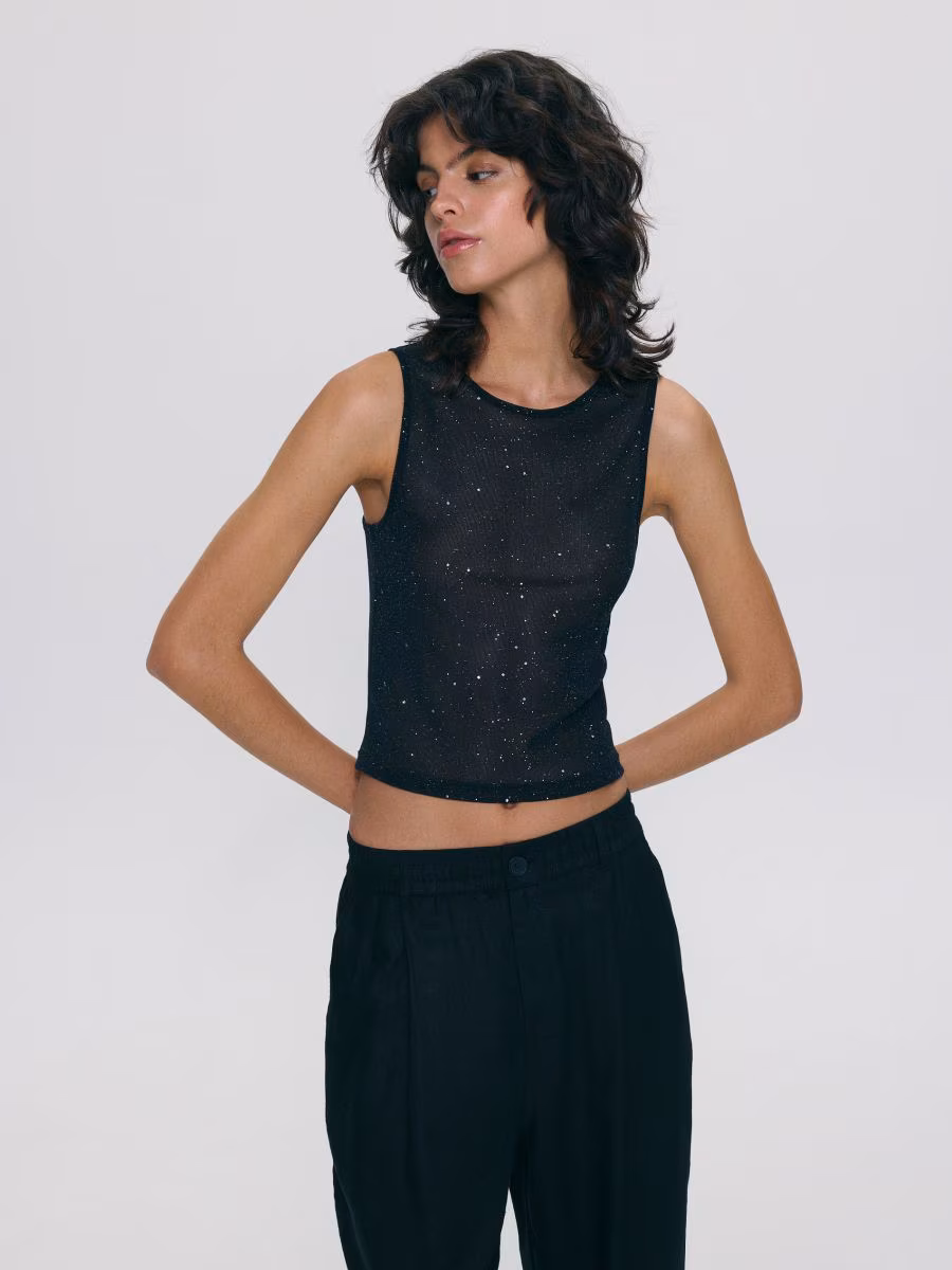 Top With Metallised Yarn Blend