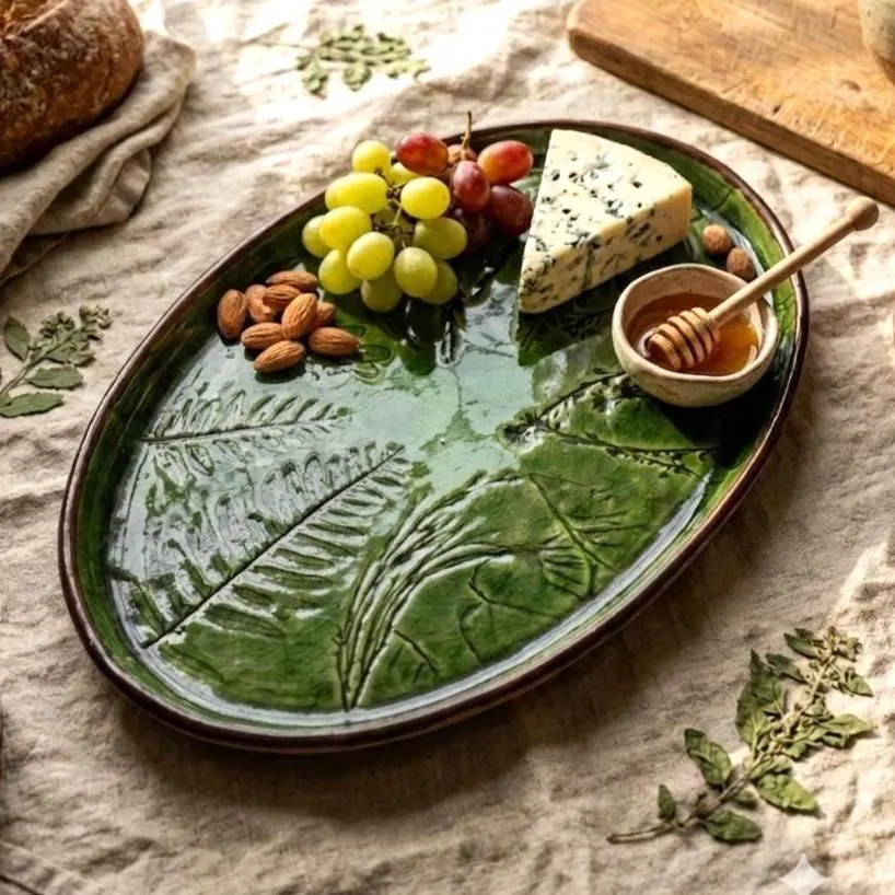 Charcuterie Board, Ceramic Serving Platter 12