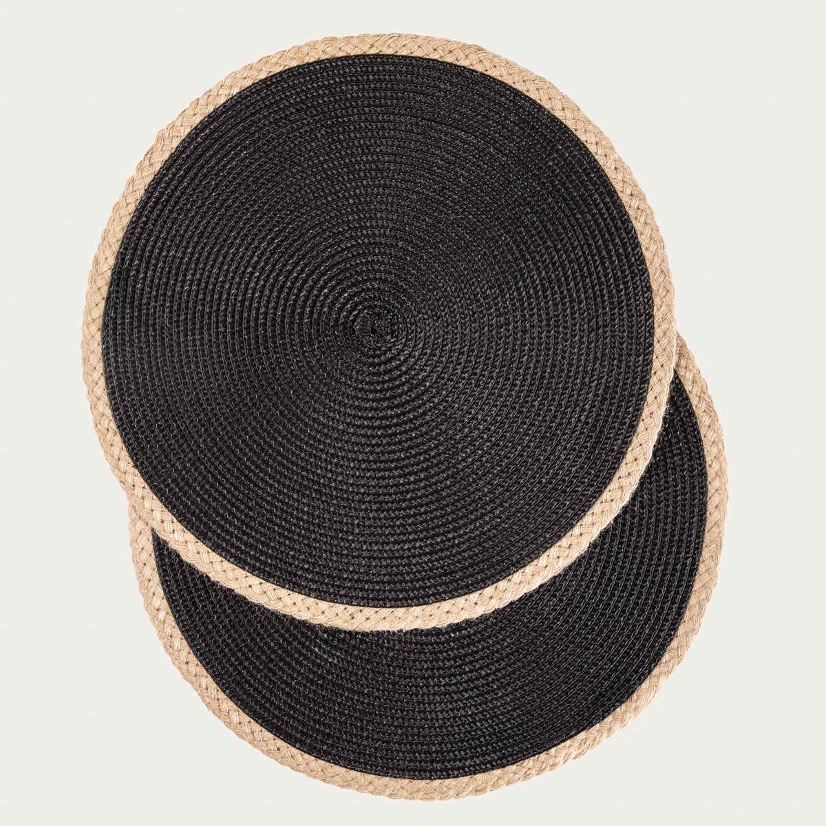 Maty stołowe PLAR czarne, zestaw 2szt. 38 cm