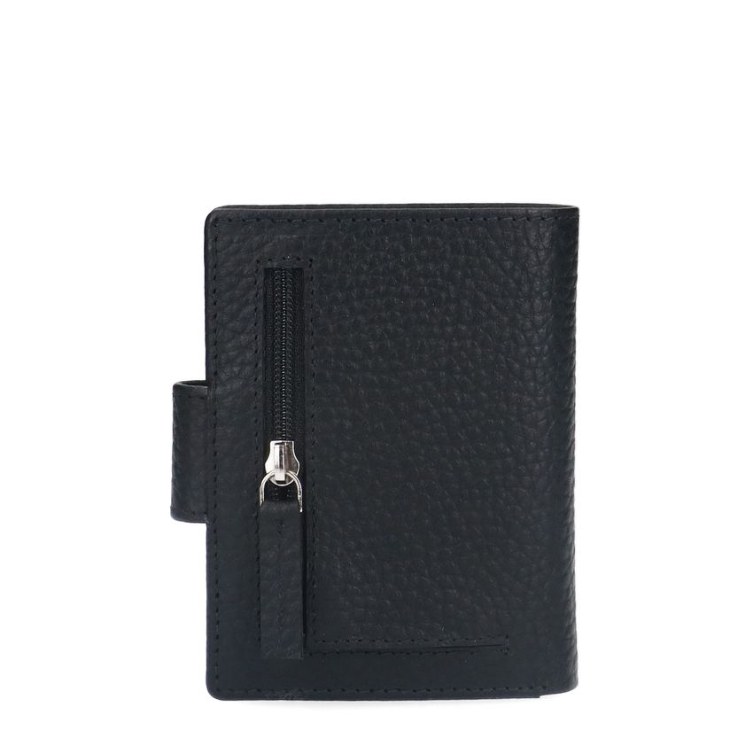 Manfield Zwarte leren portemonnee