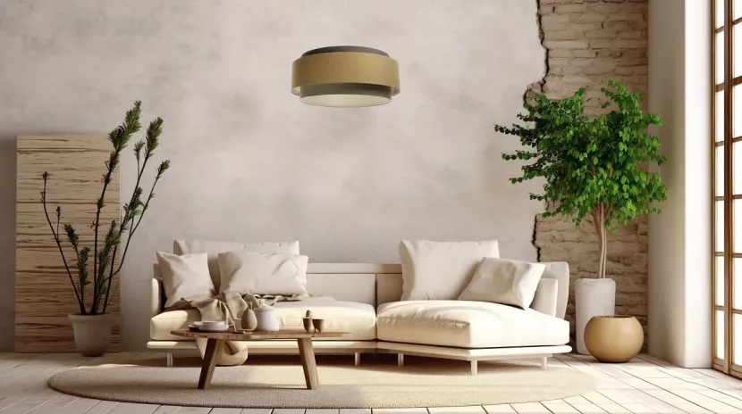 Lampa wisząca ERUTAN DUDU szara/beżowa