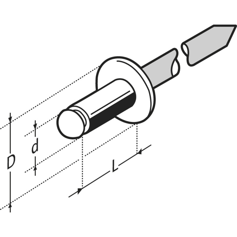 Rivet en aluminium 4,8 x 8 mm 100 pièces FAR