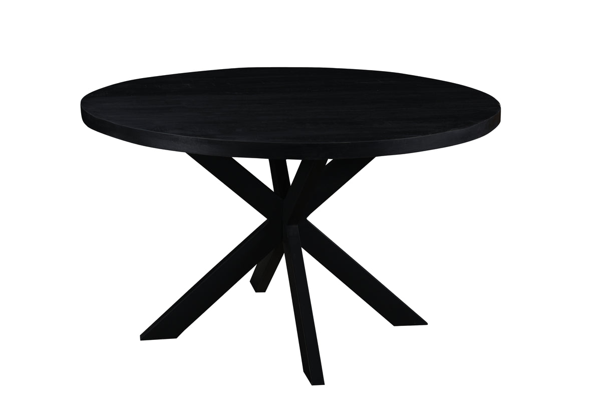 Livingfurn eetkamertafel mangohout - 120cm - zwart