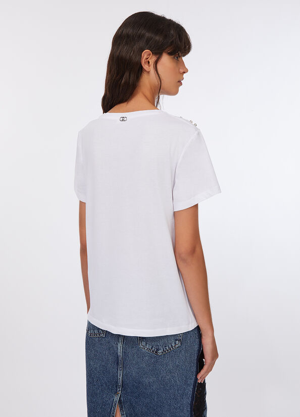 T-shirt con ricami gioiello