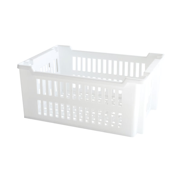 Caisse ajourée empilable emboîtable 400 x 300 x 175 mm - 14 L - blanc