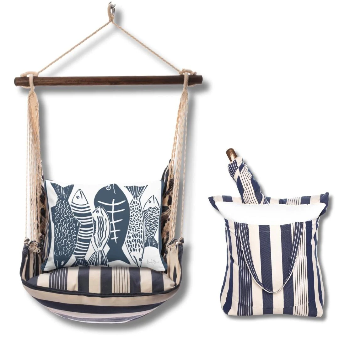 Magnolia Casual Swing Set 4 piece - Marina Stripe w/ Fish