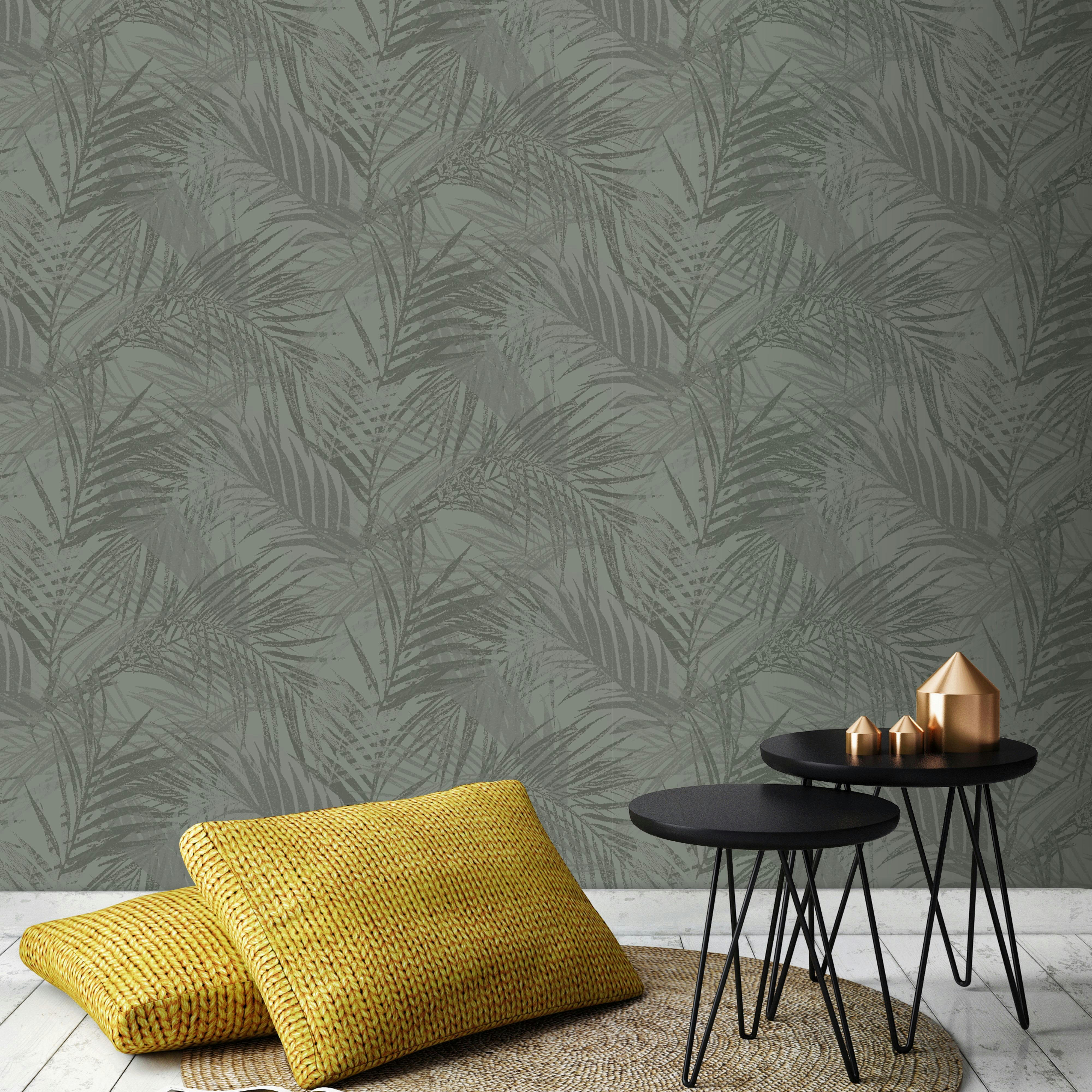 - Papier peint intissé feuilles d