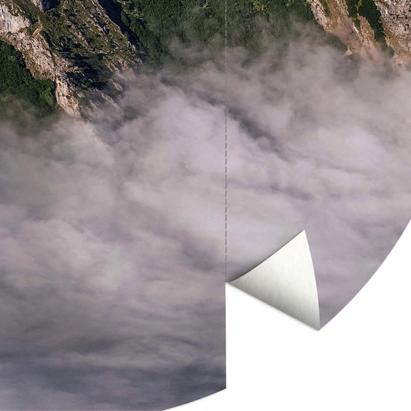 Vliestapete »Runde Vliestapete«, Cuadrado Nebel Gebirge Natur, mehrfarbig, matt