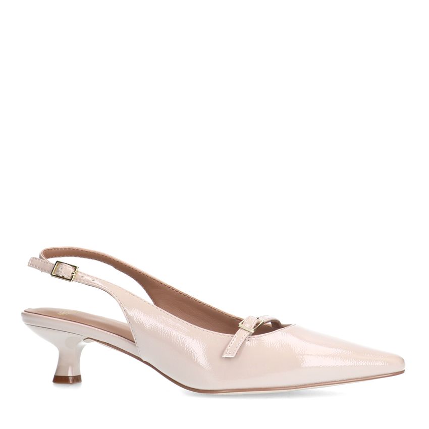 Manfield Beige lak slingbacks
