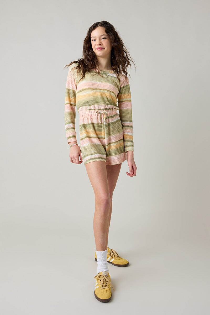 Hello Franki Long Sleeve Tie Dye Romper for girls