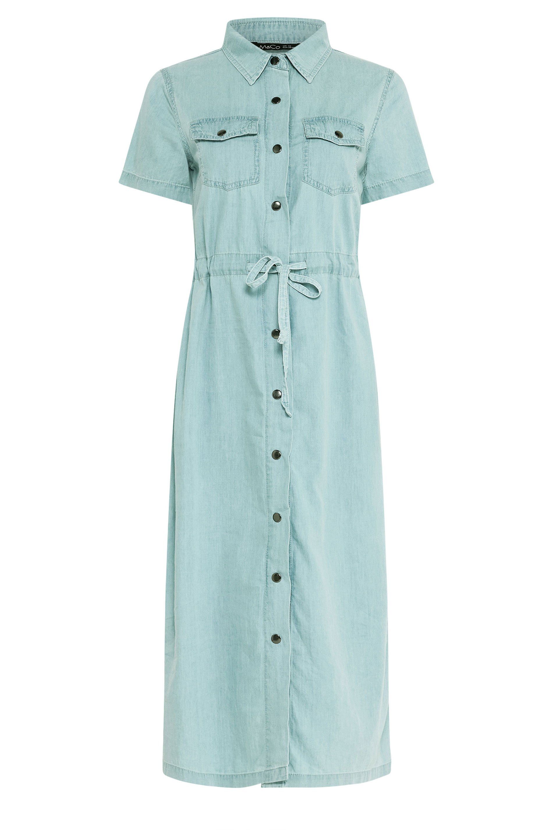M&Co Denim Cotton Midi Shirt Dress
